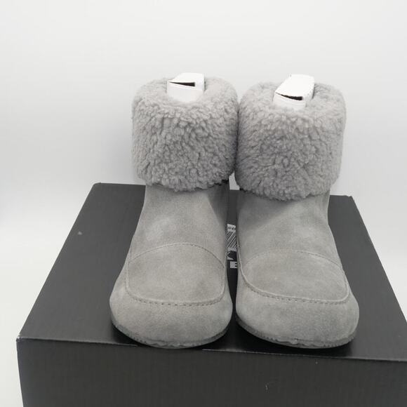 NEW Sorel Women's Size 8 Go Stumptown Bootie Quarry Gray Slippers Faux Fur - Picture 6 of 11